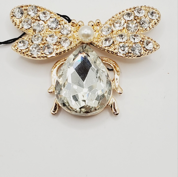 Jones New York Ladybug Bettle Bug Gold-tone Rhinestones Brooch Pin - Picture 2 of 5